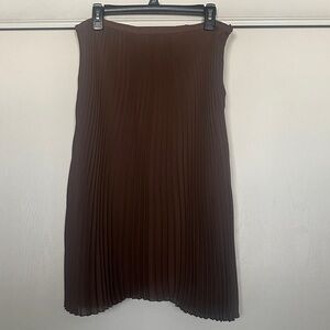 Brown Pleated Skirt